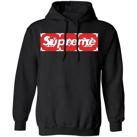 louis vuitton supreme hoodie grey